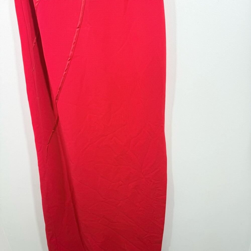 Cassandra Stone Red Y2K One Shoulder Bodycon Beaded Gown with Slit 8 Medium - Picture 4 of 10